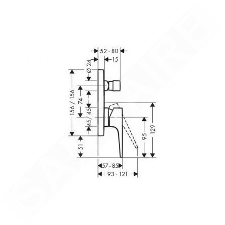 Hansgrohe Metropol - Mitigeur de baignoire encastré, chrome 74545000