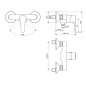 Ideal Standard Alpha - Mitigeur de douche, montage mural, chrome BC488AA
