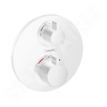 Hansgrohe Ecostat S - Mitigeur thermostatique encastré, 2 sorties, blanc mat 15758700