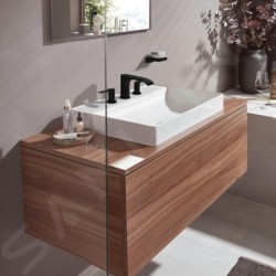 Hansgrohe Vivenis - Mitigeur de lavabo 90, installation 3 trous, Push-Open, EcoSmart, noir mat 75033670