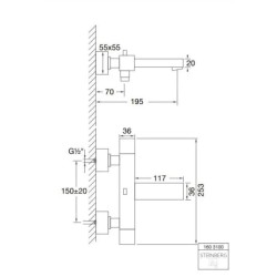 Steinberg 160 - Mitigeur thermostatique de baignoire, chrome 160 3100