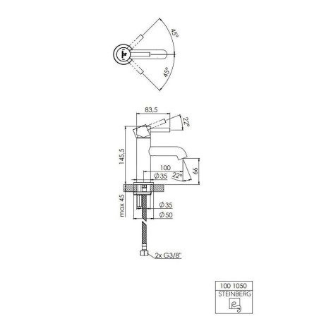 Steinberg 100 - Mitigeur de lavabo, noir 100 1050 S