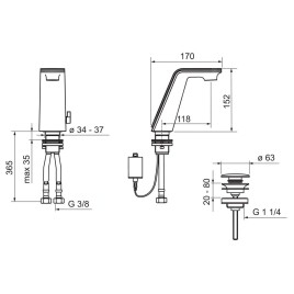 Hansa Alessi Sense - Mitigeur électronique pour lavabo, Tiptronik, chrome 07732201