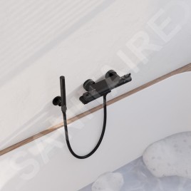 Steinberg 100 - Mitigeur thermostatique de baignoire, noir mat 100 3170 S