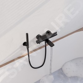 Steinberg 100 - Mitigeur thermostatique de baignoire, noir mat 100 3170 S