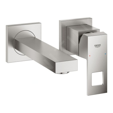 Grohe Eurocube - Mitigeur de lavabo encastré, installation 2 trous, supersteel 19895DC0