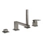 Grohe Eurocube - Mitigeur au bord de baignoire, installation 4 trous, Hard Graphite brossé 19897AL1