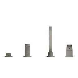 Grohe Eurocube - Mitigeur au bord de baignoire, installation 4 trous, Hard Graphite brossé 19897AL1