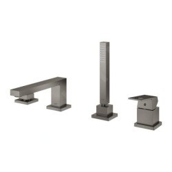 Grohe Eurocube - Mitigeur au bord de baignoire, installation 4 trous, Hard Graphite brossé 19897AL1