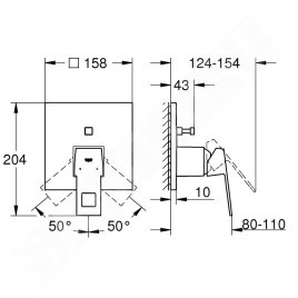Grohe Eurocube - Mitigeur encastré pour 2 sorties, supersteel 24062DC0