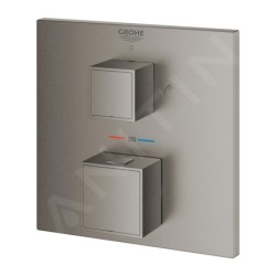Grohe Grohtherm Cube - Mitigeur thermostatique encastré pour 2 sorties, Hard Graphite brossé 24155AL0