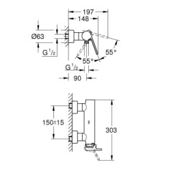 Grohe Plus - Mitigeur de douche, Hard Graphite brossé 33577AL3