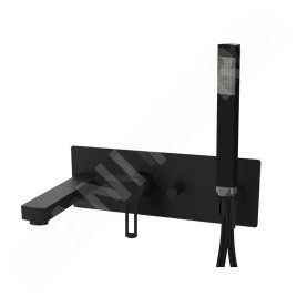Paffoni Ringo - Robinetterie de baignoire encastrée avec corps d’encastrement et accessoires, noir mat RIN001NO