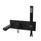 Paffoni Ringo - Robinetterie de baignoire encastrée avec corps d’encastrement et accessoires, noir mat RIN001NO