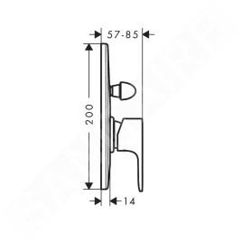 Hansgrohe Rebris S - Mitigeur de baignoire encastré, avec corps, chrome 72448000