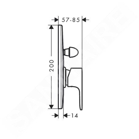Hansgrohe Rebris S - Mitigeur de baignoire encastré, avec corps, chrome 72448000