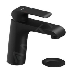 Ravak Flat - Mitigeur de lavabo avec bonde Click-Clack, noir mat X070172