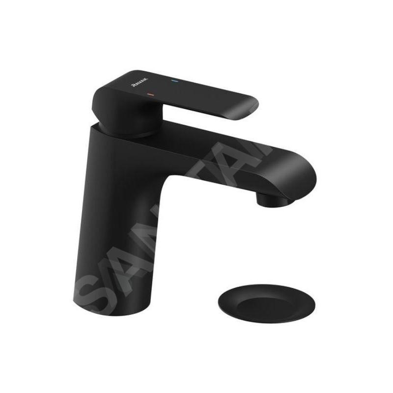 Ravak Flat - Mitigeur de lavabo avec bonde Click-Clack, noir mat X070172