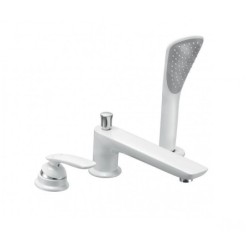 Kludi Balance - Mitigeur pour montage sur bord de baignoire, installation 3 trous, blanc/ chrome 524479175