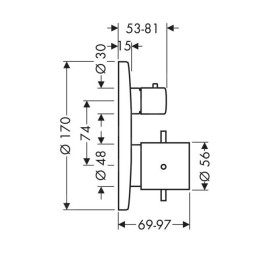 Axor Starck - Mitigeur thermostatique encastré pour baignoire avec robinet, chrome 10720000