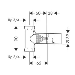 Hansgrohe Corps d’encastrement - Corps d’encastrement pour vanne d’arrêt encastrée DN 20 15970180