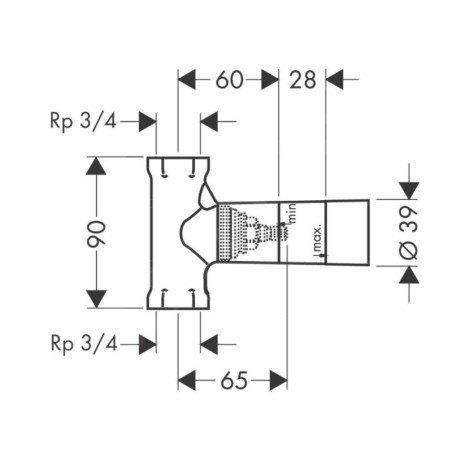 Hansgrohe Corps d’encastrement - Corps d’encastrement pour vanne d’arrêt encastrée DN 20 15970180