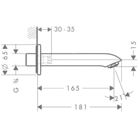 Hansgrohe Metris New - Bec déverseur de baignoire, chrome 31494000
