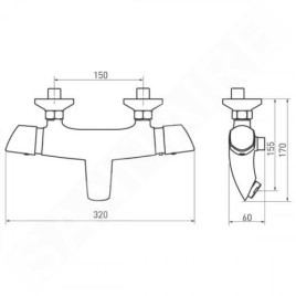 Novaservis Metalia 57 - Mitigeur thermostatique de baignoire, chrome 57921/1,0