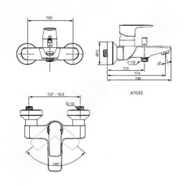 Ideal Standard Connect Air - Mitigeur de baignoire, chrome A7033AA