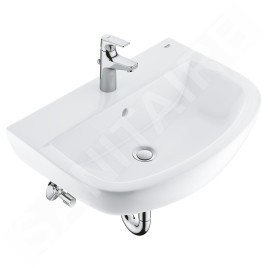 Grohe Bau Ceramic - Set de lavabo et mitigeur de lavabo avec bonde, blanc alpin/chrome 39472000