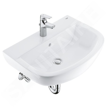 Grohe Bau Ceramic - Set de lavabo et mitigeur de lavabo avec bonde, blanc alpin/chrome 39472000