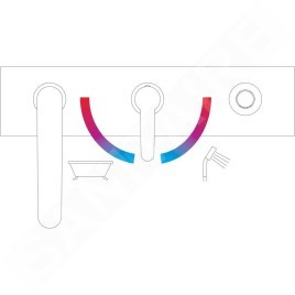 Ravak Puri - Mitigeur pour rebord de baignoire PU 026.00, 3 trous, chrome X070142