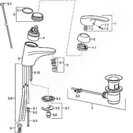 Hansa Mix - Mitigeur de lavabo, chrome 01131183
