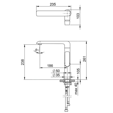 Ravak Flat - Mitigeur d'évier FL 016.00, chrome X070125