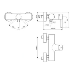 Ideal Standard CeraLine - Robinetterie de douche murale, blanc mat BC200U5