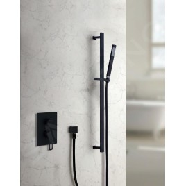 Paffoni Ringo - Robinetterie de douche encastrée avec corps d’encastrement, 2 sorties, noir mat RIN018NO/M