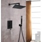 Paffoni Ringo - Robinetterie de douche encastrée avec corps d’encastrement, 2 sorties, noir mat RIN018NO/M