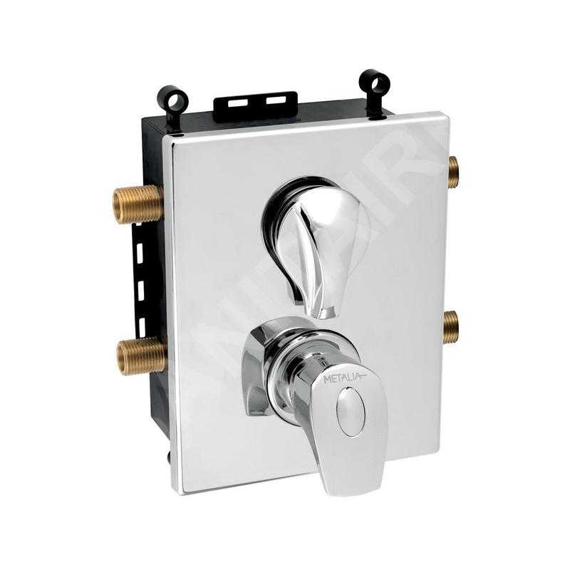 Novaservis Metalia 57 - Mitigeur thermostatique à encastrer pour 2 sorties avec corps d’encastrement, chrome BOX57052RT,0 Novaservis Metalia 57 - Mitigeur thermostatique à encastrer pour 2 sorties avec corps d’encastrement, chrome BOX57052RT,0