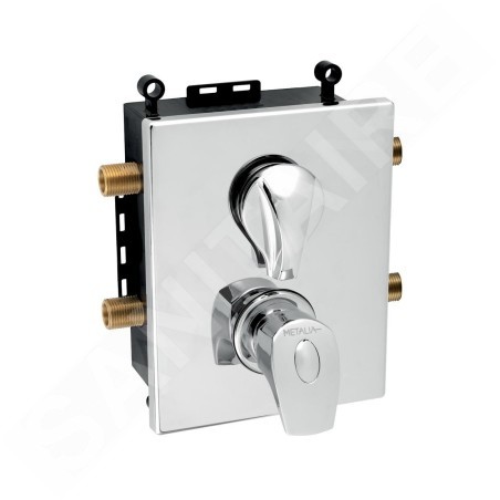 Novaservis Metalia 57 - Mitigeur thermostatique à encastrer pour 2 sorties avec corps d’encastrement, chrome BOX57052RT,0