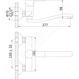 Bruckner Baron - Mitigeur de lavabo avec bec pivotant, chrome 612.015.1