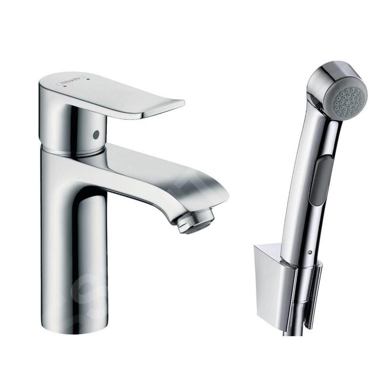 Hansgrohe Metris New - Mitigeur pour lavabo avec douchette Bidette, avec vidage, chrome 31285000