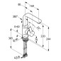 Kludi Zenta - Mitigeur de lavabo avec bec pivotant, chrome 420260575