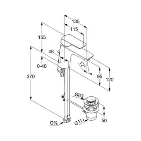 Kludi Ameo - Mitigeur de lavabo XL, chrome 410230575