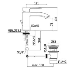 Paffoni Level - Mitigeur de lavabo avec vidage, chrome LES075CR