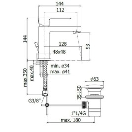 Paffoni Elle - Mitigeur de lavabo avec vidage, chrome EL075CR