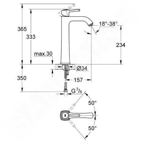Grohe Grandera - Mitigeur de lavabo, chrome / doré 23313IG0