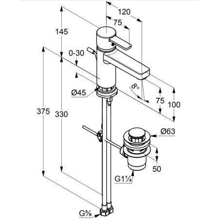 Kludi Zenta - Mitigeur de lavabo, chrome 382600575