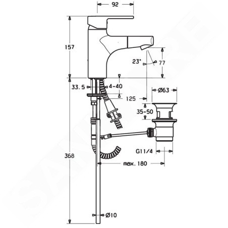 Hansa Ronda - Mitigeur de lavabo avec bec extractible, chrome 03012173
