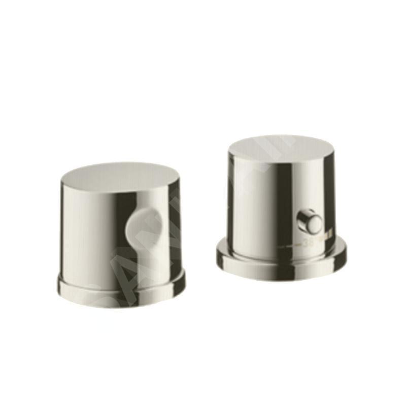 Axor Uno - Set de finition du mitigeur thermostatique pour montage sur bord de baignoire, installation 2 trous, nickel brossé