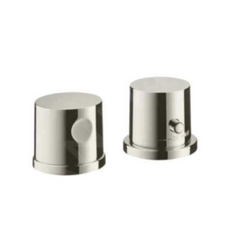 Axor Uno - Set de finition du mitigeur thermostatique pour montage sur bord de baignoire, installation 2 trous, nickel brossé